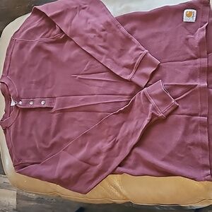 Carhartt Henley Workshirt - Size Small, Maroon